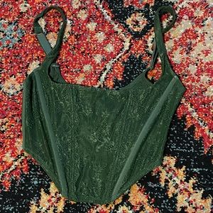 Urban outfitters dark green lace corset